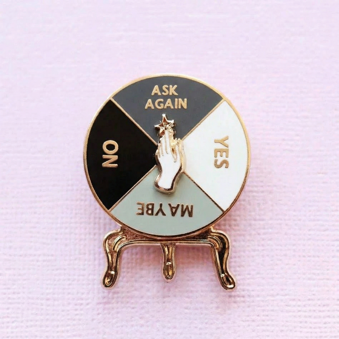 Crystal Ball Spinner Pin | Fortune Telling Enamel Pin Gold