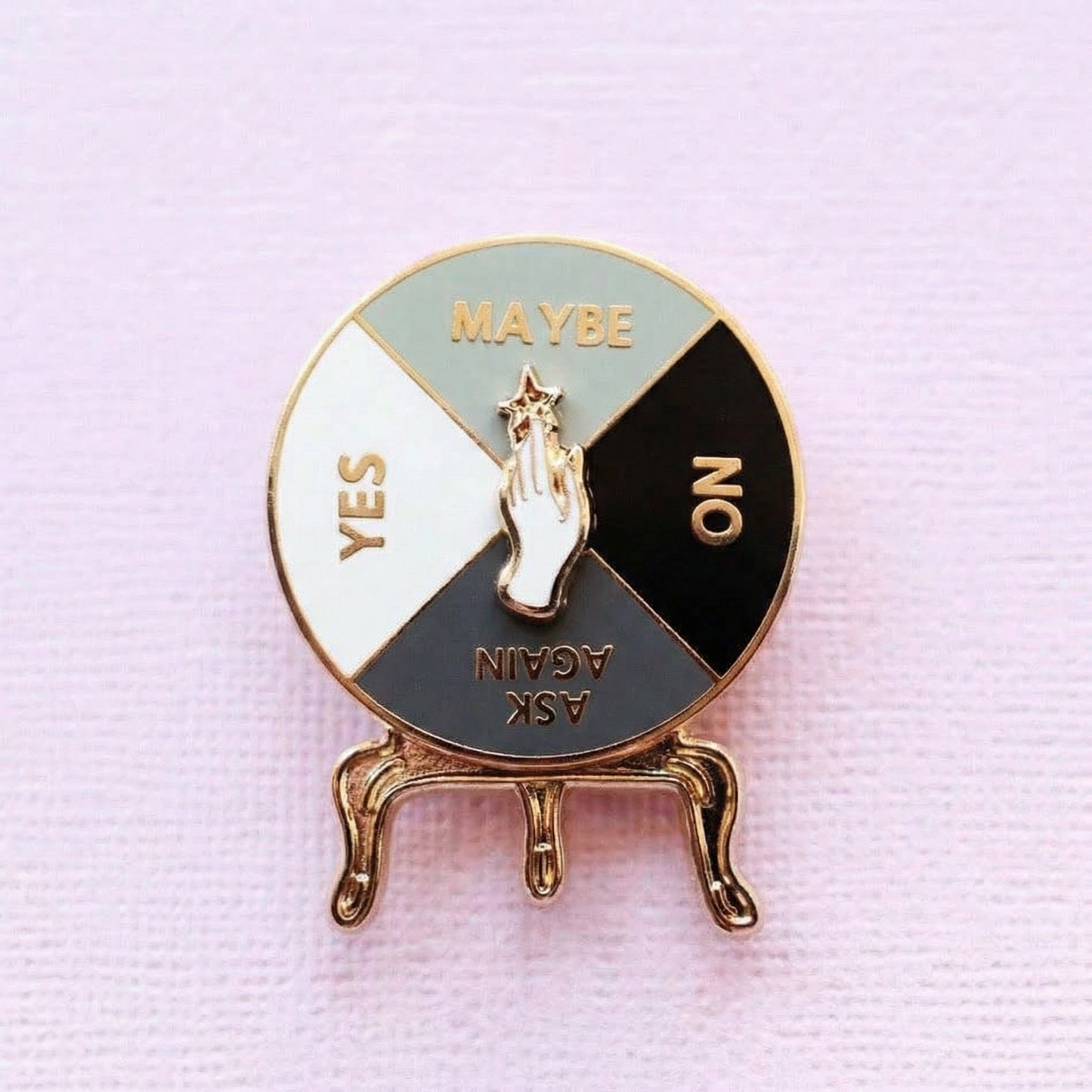 Crystal Ball Spinner Pin | Fortune Telling Enamel Pin Gold