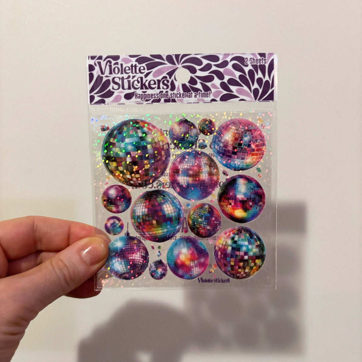 Crystal Disco Ball Stickers | 4" x 4" | 2 Sheets-Violette Stickers-The Bullish Store