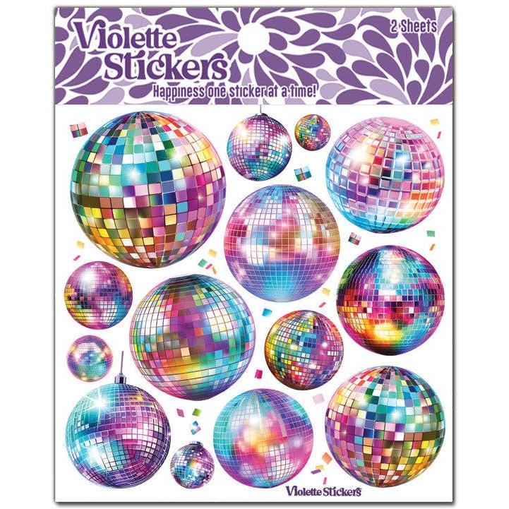 Crystal Disco Ball Stickers | 4" x 4" | 2 Sheets-Violette Stickers-The Bullish Store