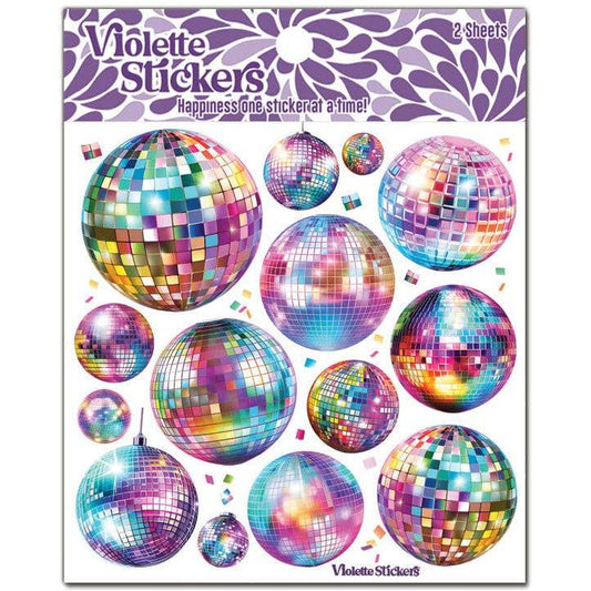 Crystal Disco Ball Stickers | 4" x 4" | 2 Sheets-Violette Stickers-The Bullish Store