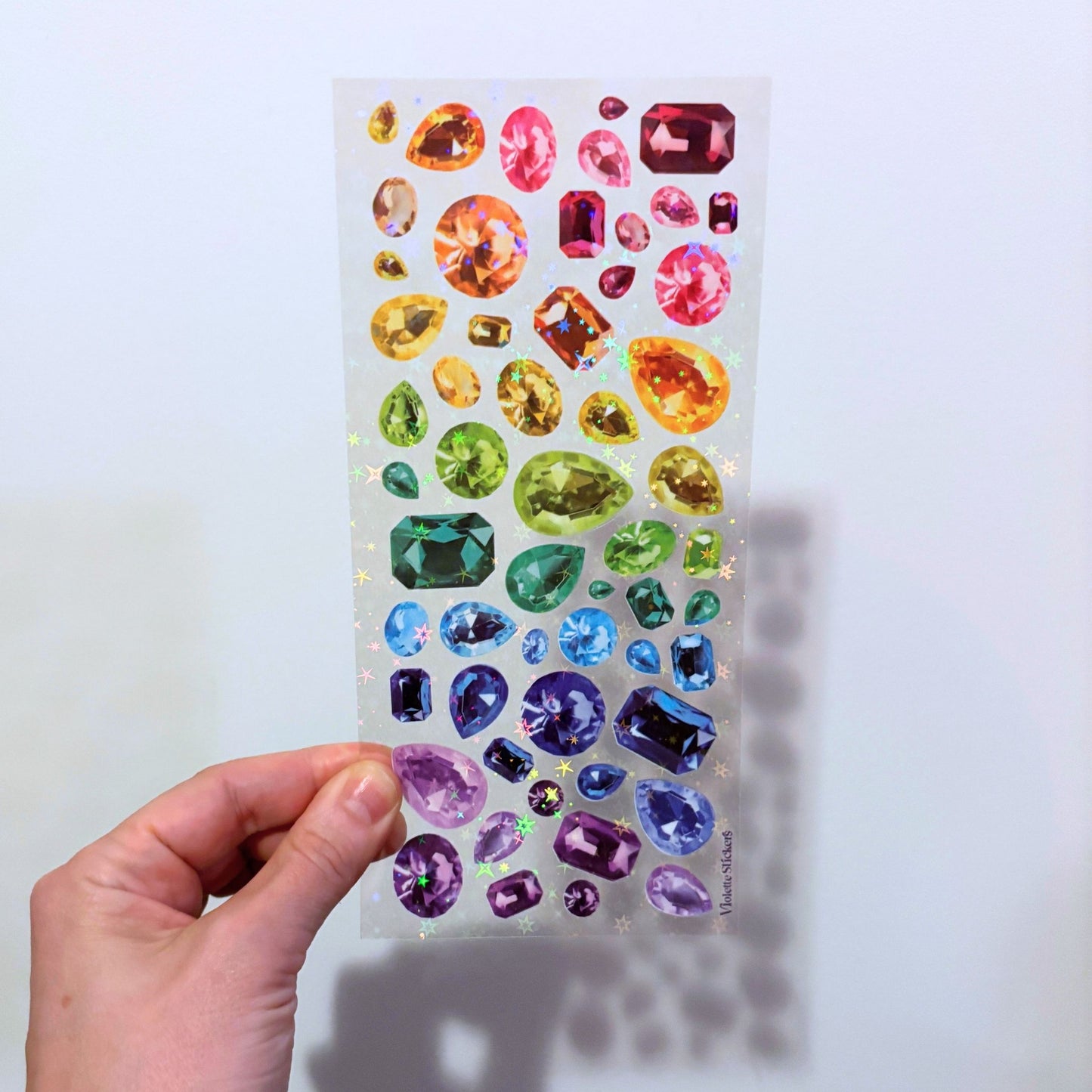 Crystal Jewels Clear Stickers | 4" x 8" | 2 Sheets