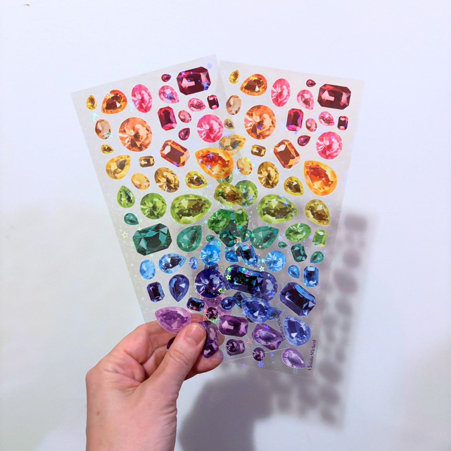 Crystal Jewels Clear Stickers | 4" x 8" | 2 Sheets