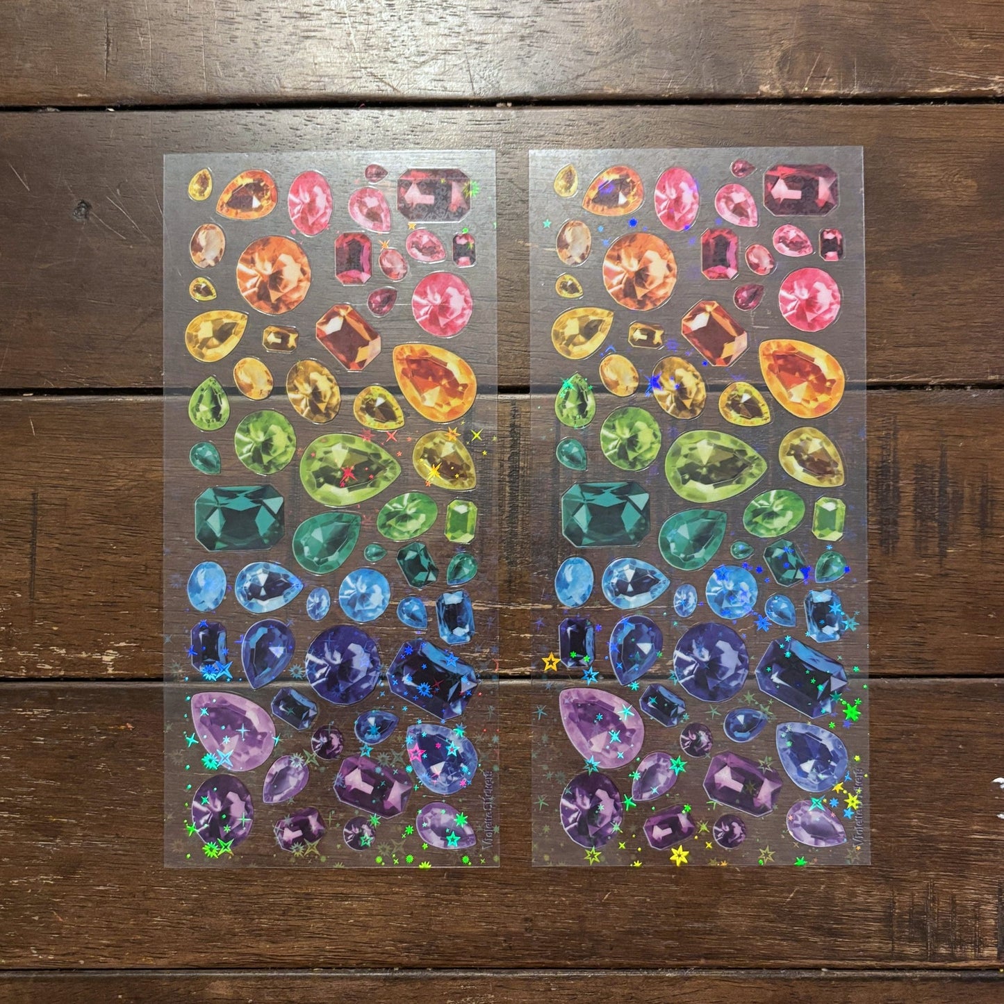 Crystal Jewels Clear Stickers | 4" x 8" | 2 Sheets