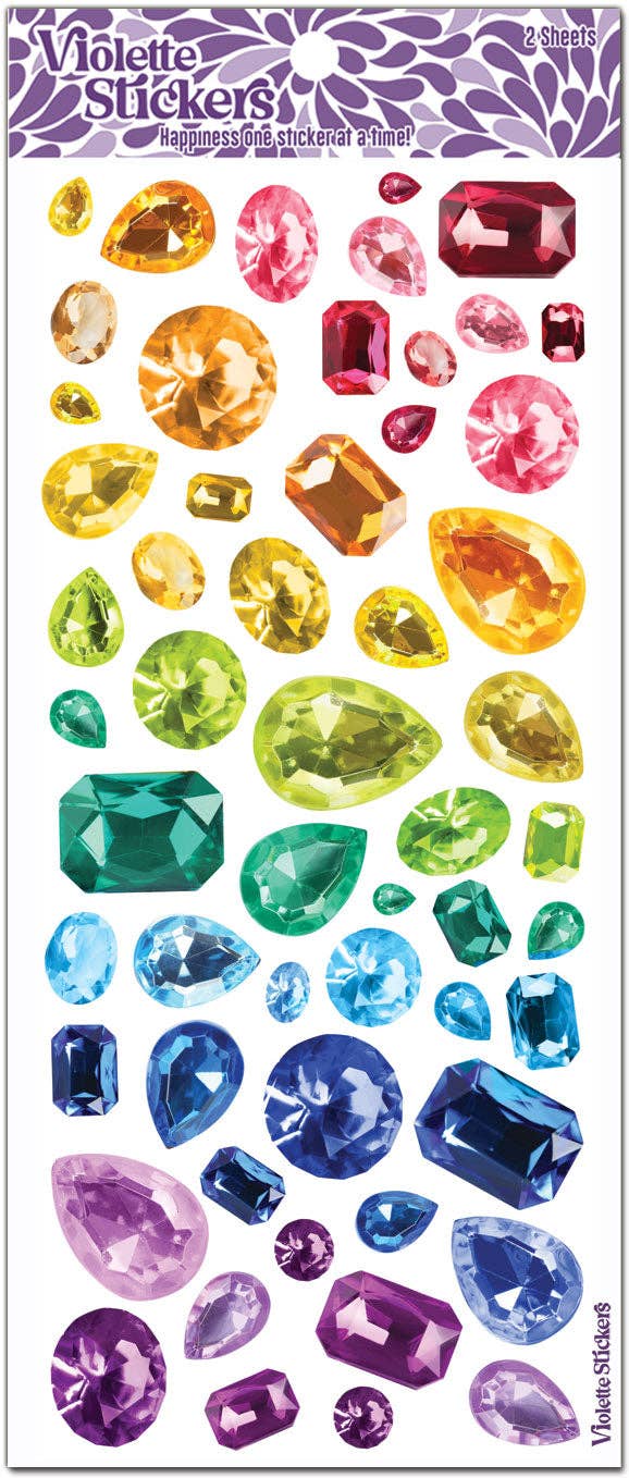 Crystal Jewels Clear Stickers | 4" x 8" | 2 Sheets