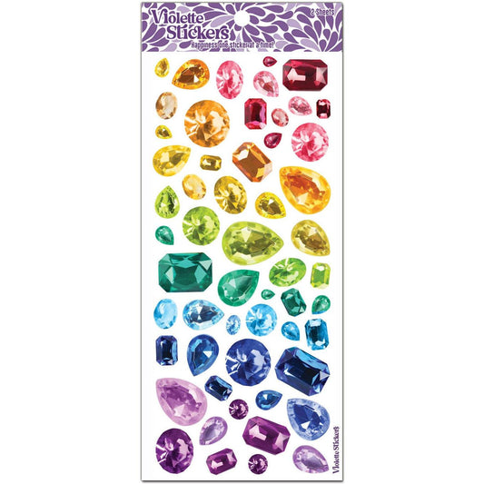 Crystal Jewels Clear Stickers | 4" x 8" | 2 Sheets-Violette Stickers-The Bullish Store