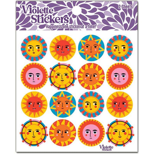 Crystal Sunny Faces Clear Stickers | 4" x 8" | 2 Sheets-Violette Stickers-The Bullish Store