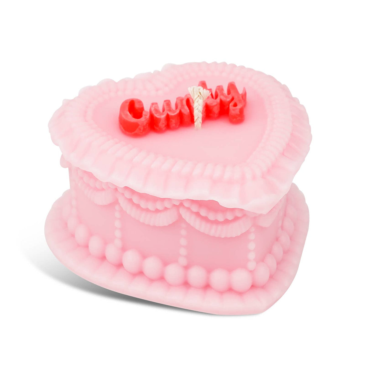 Cunty Heart Cake Unscented Candle in Pink and Red-Fun Club-The Bullish Store
