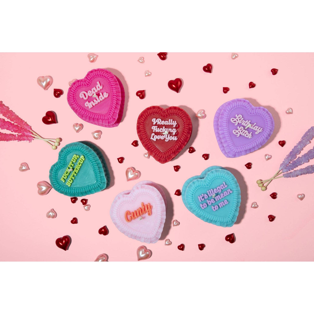 Cunty Heart Cake Unscented Candle in Pink and Red-Fun Club-The Bullish Store