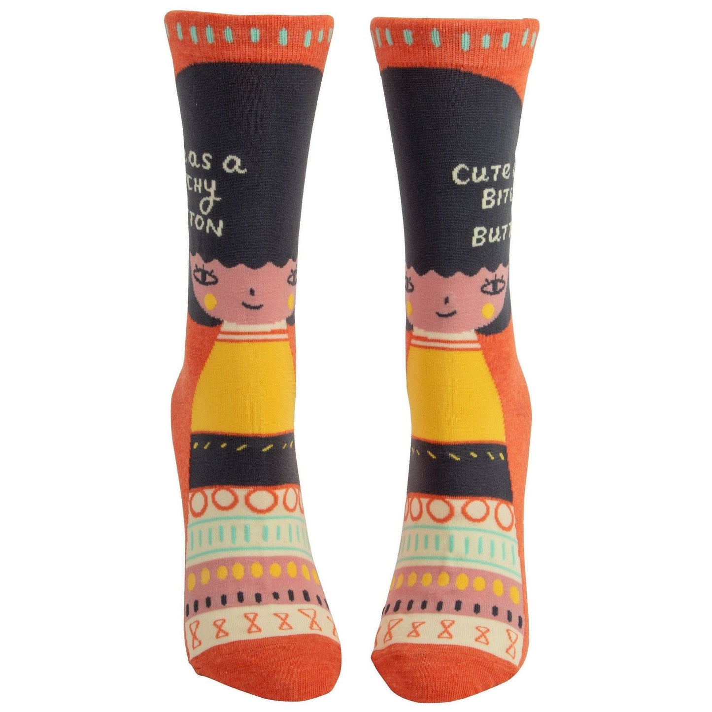 Cute As A Bitchy Button Women's Crew Socks | BlueQ at GetBullish