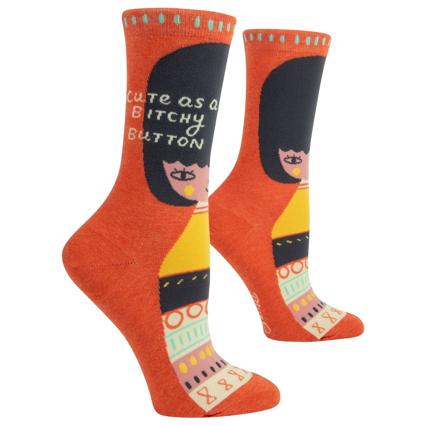 Cute As A Bitchy Button Women's Crew Socks | BlueQ at GetBullish