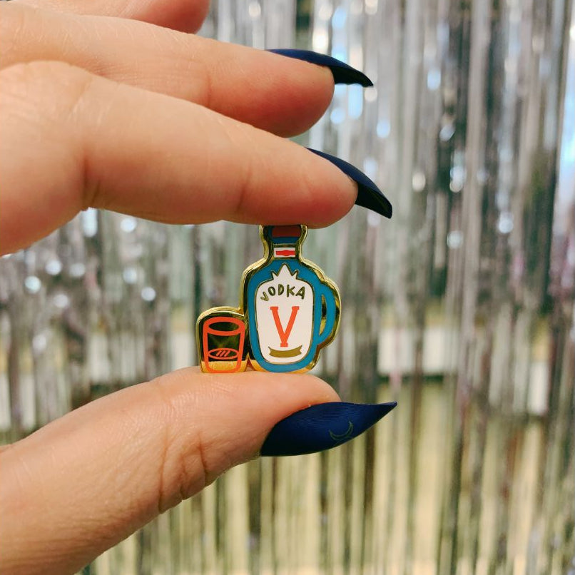 Fountain Of Youth Vodka Enamel Pin On Gift Card