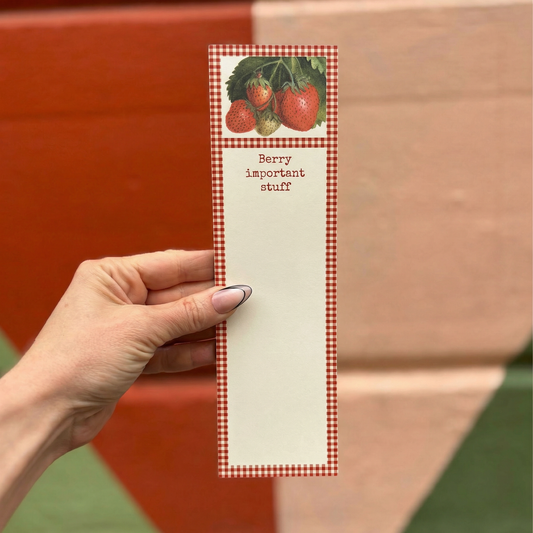 Berry Important Stuff Magnetic List Pad | Vintage Design Stationery Notepad | 60 Pages