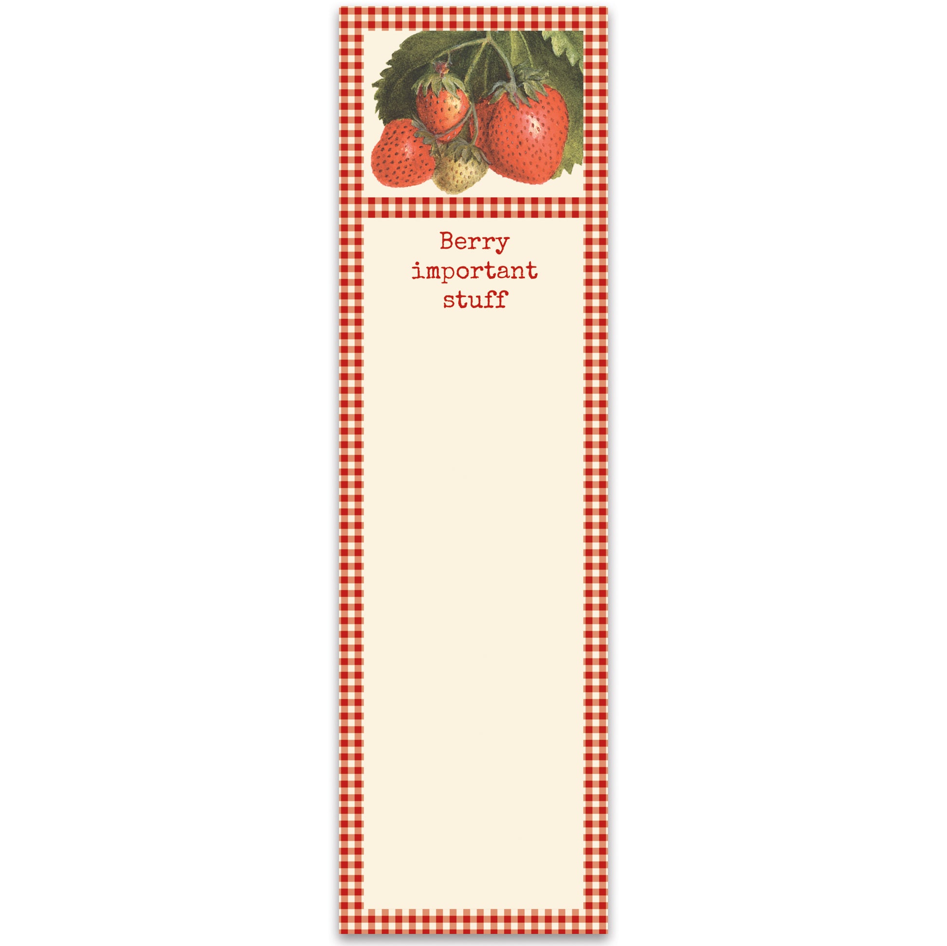 Berry Important Stuff Magnetic List Pad | Vintage Design Stationery Notepad | 60 Pages