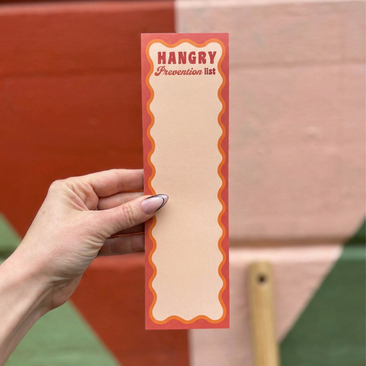 Hangry Prevention List List Pad | Funny Magnetic Grocery & Snack List Notepad | 60 Pages