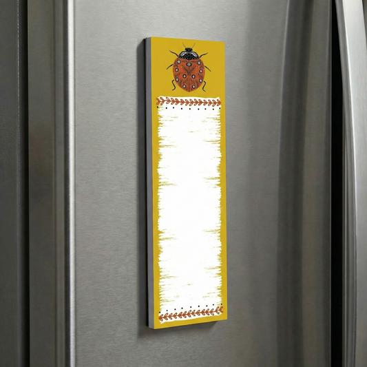 Ladybug Magnetic List Pad | Ladybird Beetles Notepad | 2.75" x 9.50"