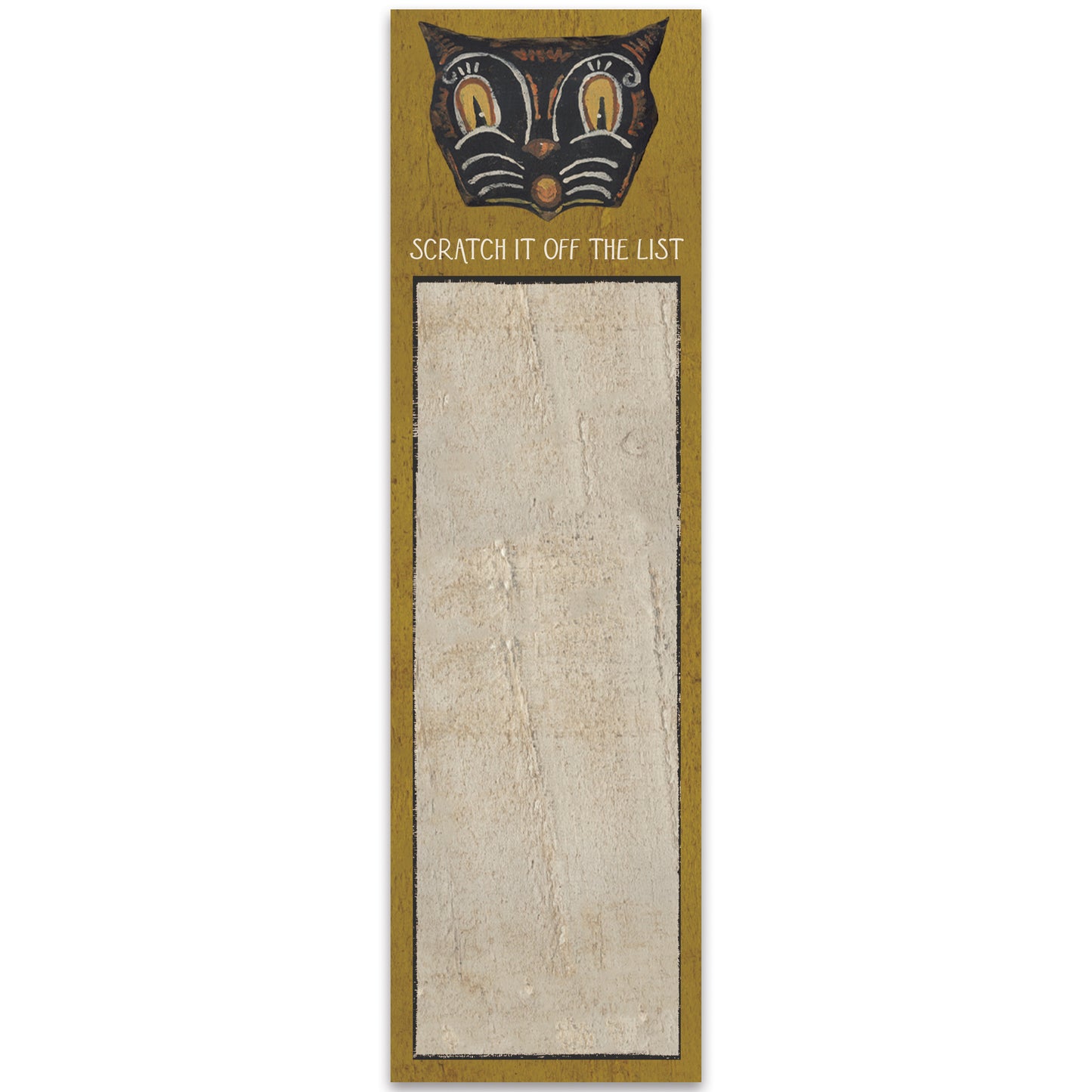 Vintage Tattoo Art "Scratch It Off The List" Magnetic List Pad | Cat Face Notepad