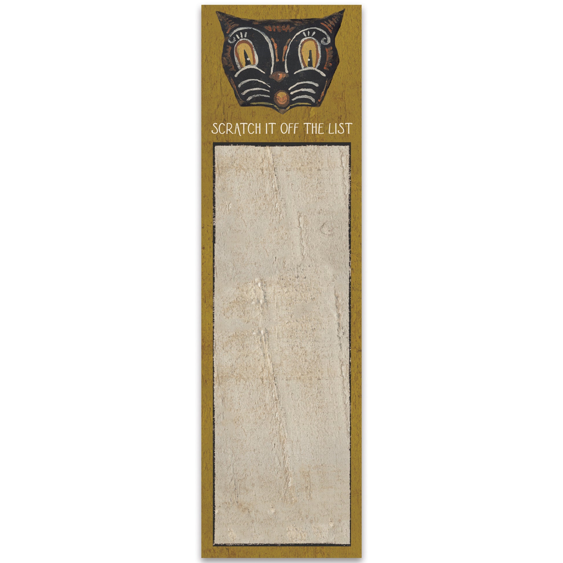 Vintage Tattoo Art "Scratch It Off The List" Magnetic List Pad | Cat Face Notepad