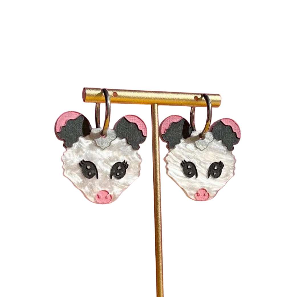 Cutesy Opossum Earrings | Handmade