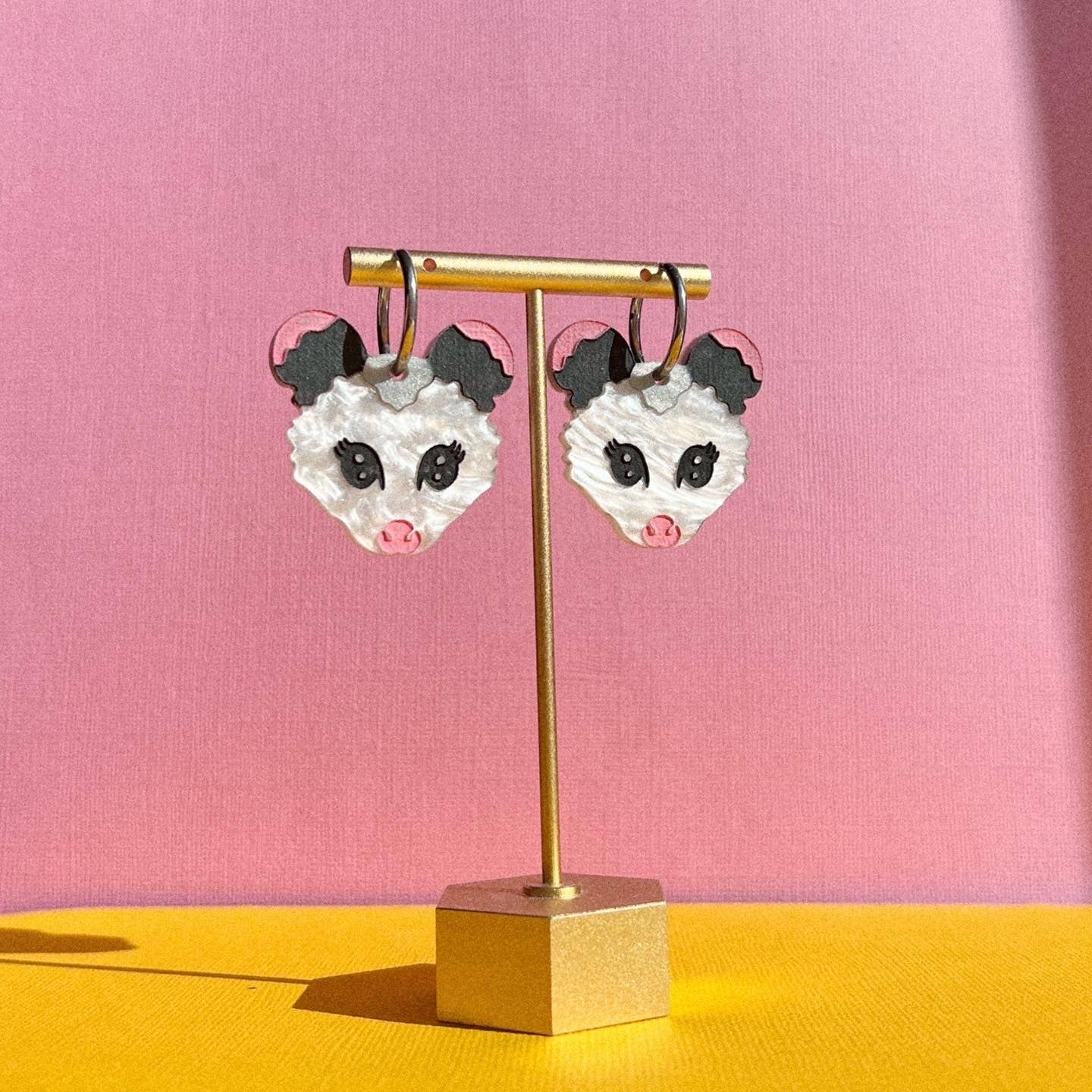 Cutesy Opossum Earrings | Handmade