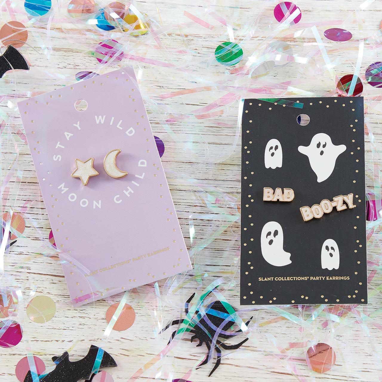 DEAL OF THE DAY Bad and Boozy Party Earrings | Mismatched Earrings on Halloween Themed Card | Gift for Her