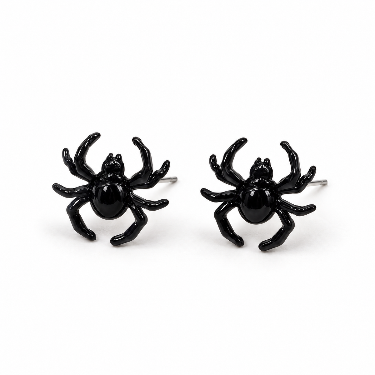 DEAL OF THE DAY: Too Cute to Spook Spider Earrings | Black Studs for Halloween, Spooky, Goth-Slant-The Bullish Store