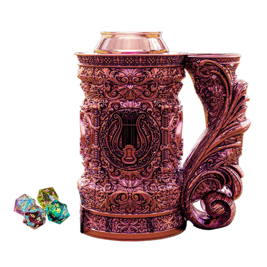 DND Themed Gift | Bard 12oz Dice Tower Tankard and Vault | TTRPG, D&D, Daggerheart