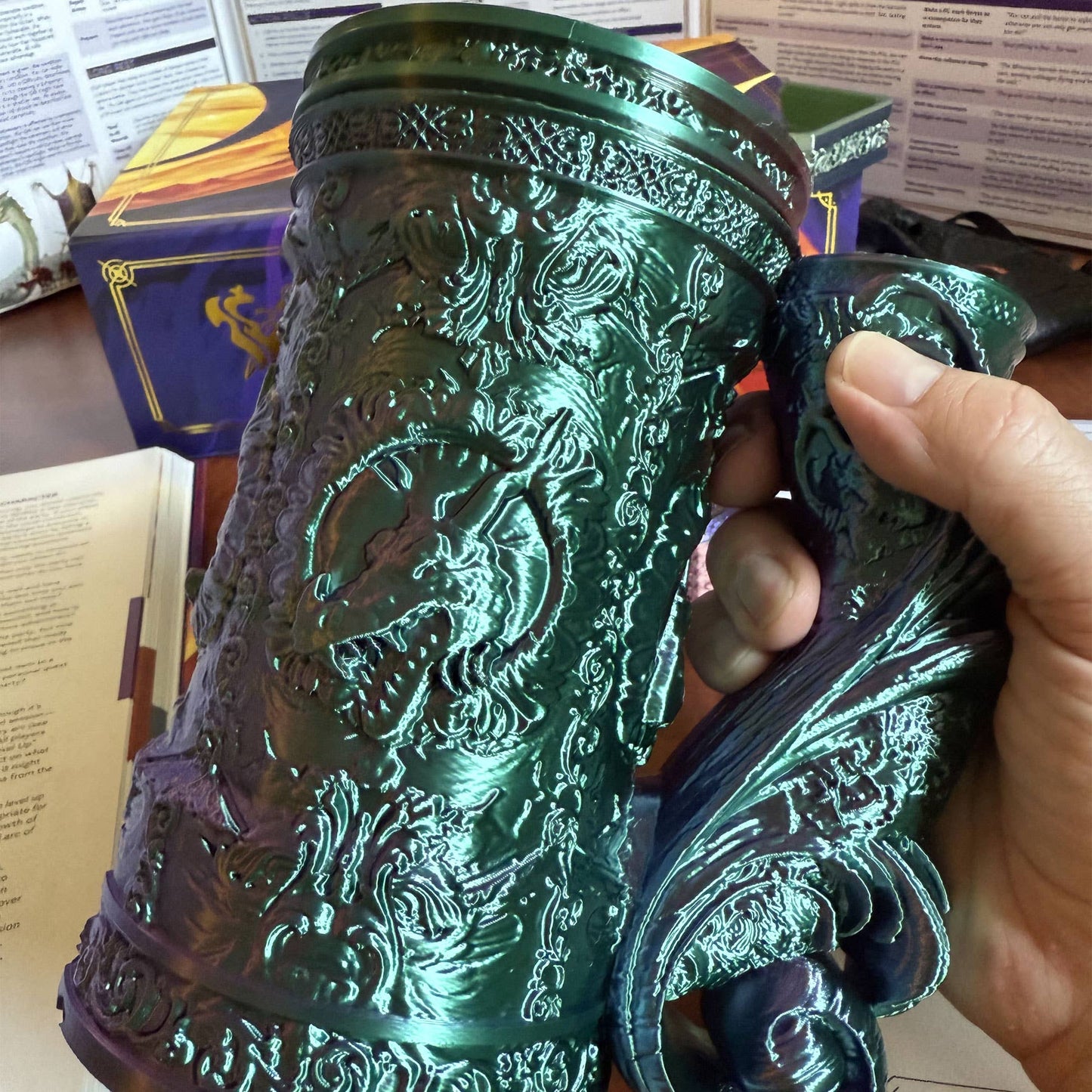 DND Themed Gift | Dragon 12oz Dice Tower Tankard | TTRPG, D&D, Daggerheart