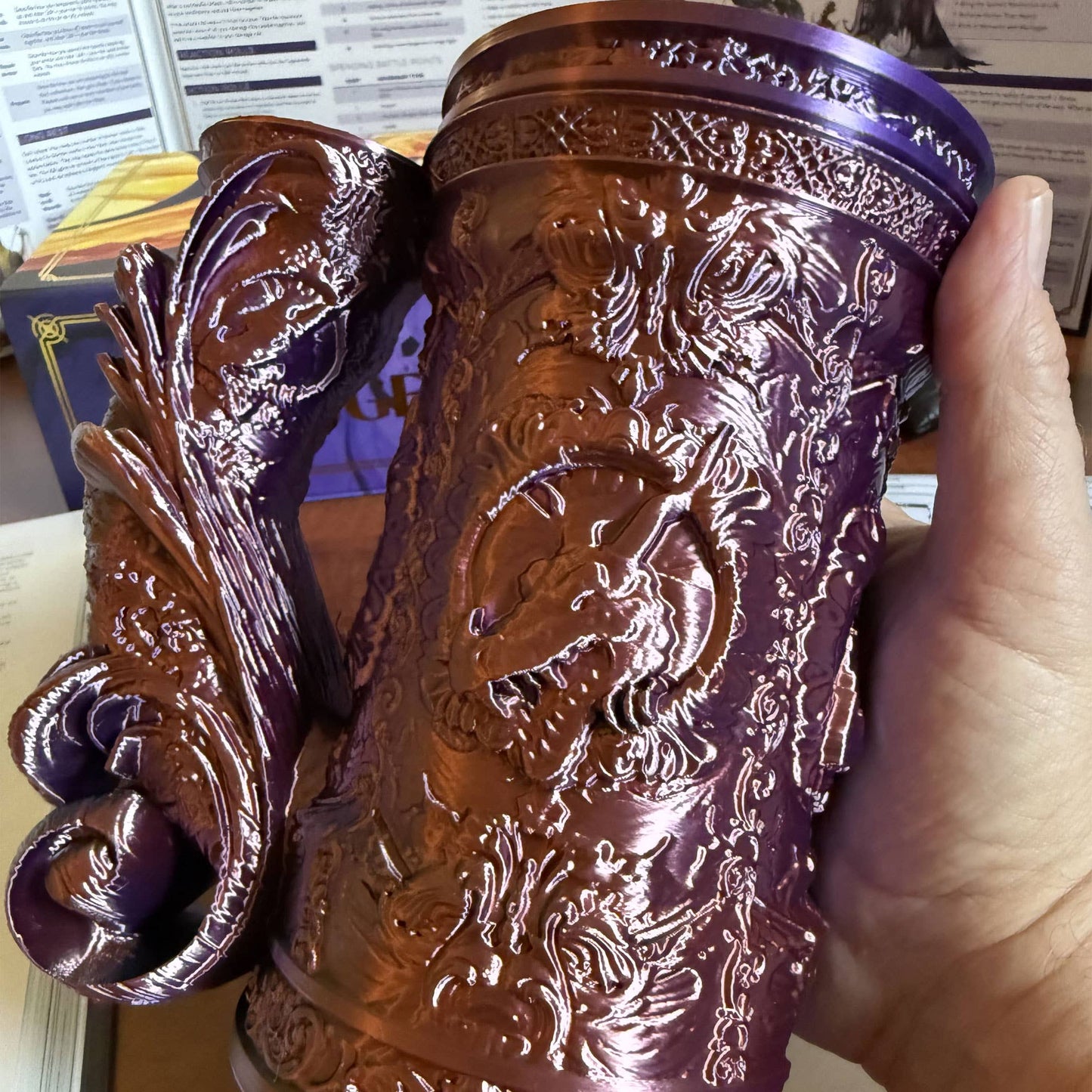 DND Themed Gift | Dragon 12oz Dice Tower Tankard | TTRPG, D&D, Daggerheart