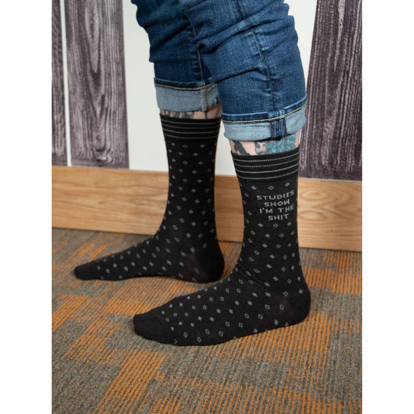 Studies Show I'm the Shit Men's Crew Socks in Black