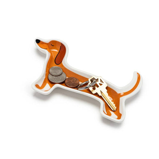 Dachshund Puppy Dog Ceramic Trinket & Jewelry Tray | Decorative Dish Serveware