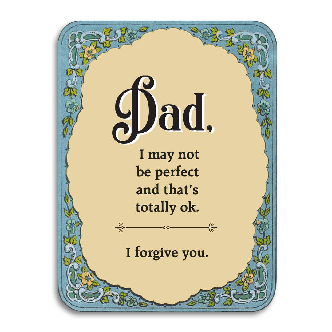 Card with a message to a father on a decorative background