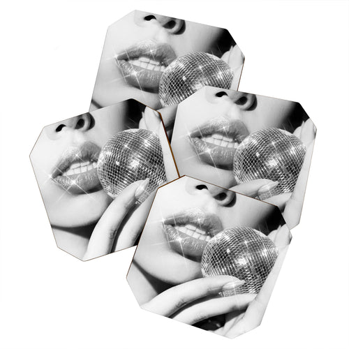 Dagmar Pels Disco Ball Spark Joy Female Coaster Set | Set of 4 Beverage Coaster