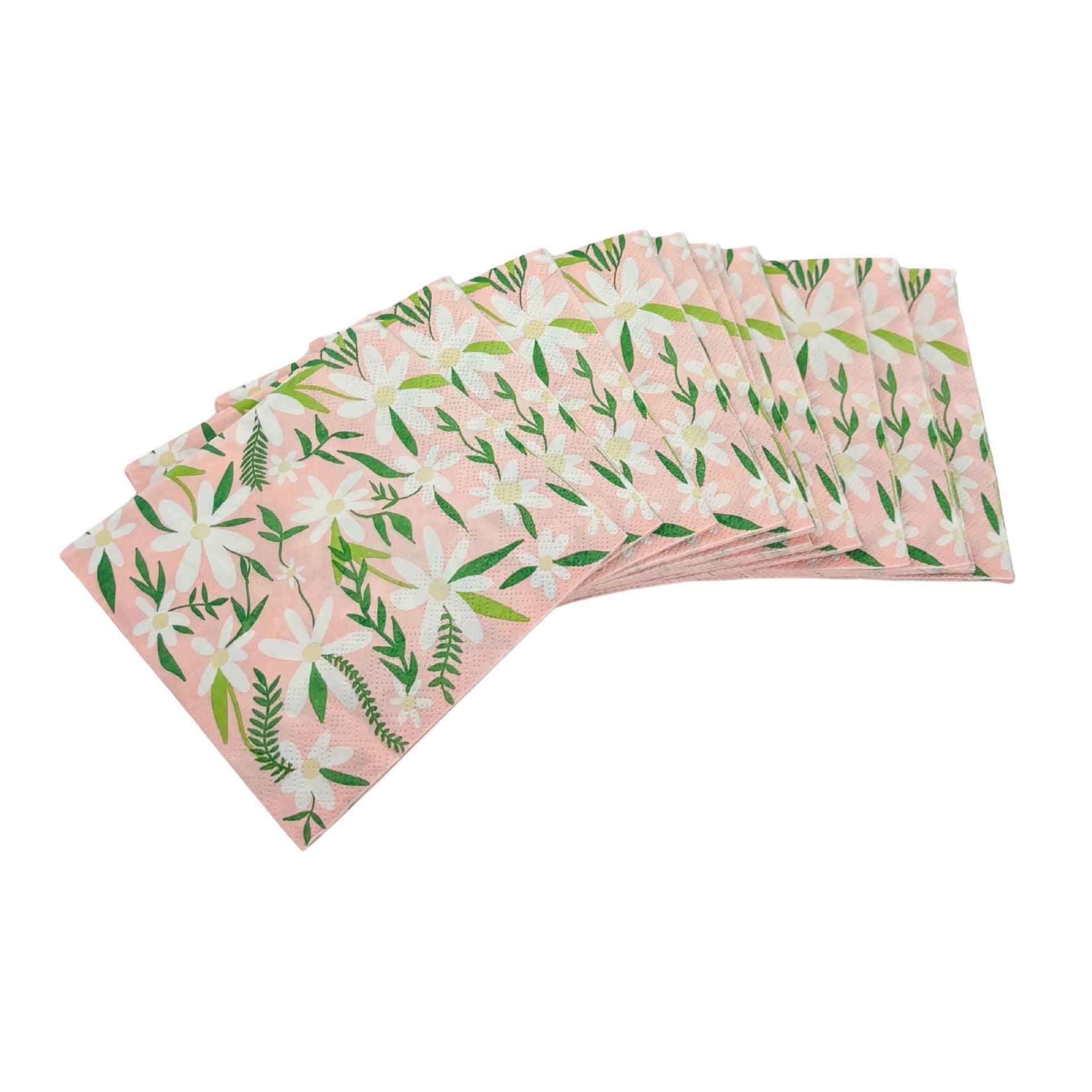 Daisies Floral Party/Beverage/Cocktail Napkins | 5" Square