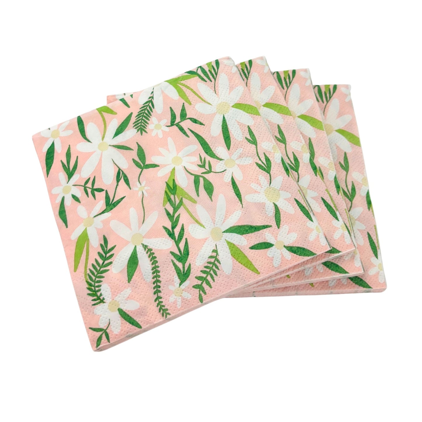 Daisies Floral Party/Beverage/Cocktail Napkins | 5" Square