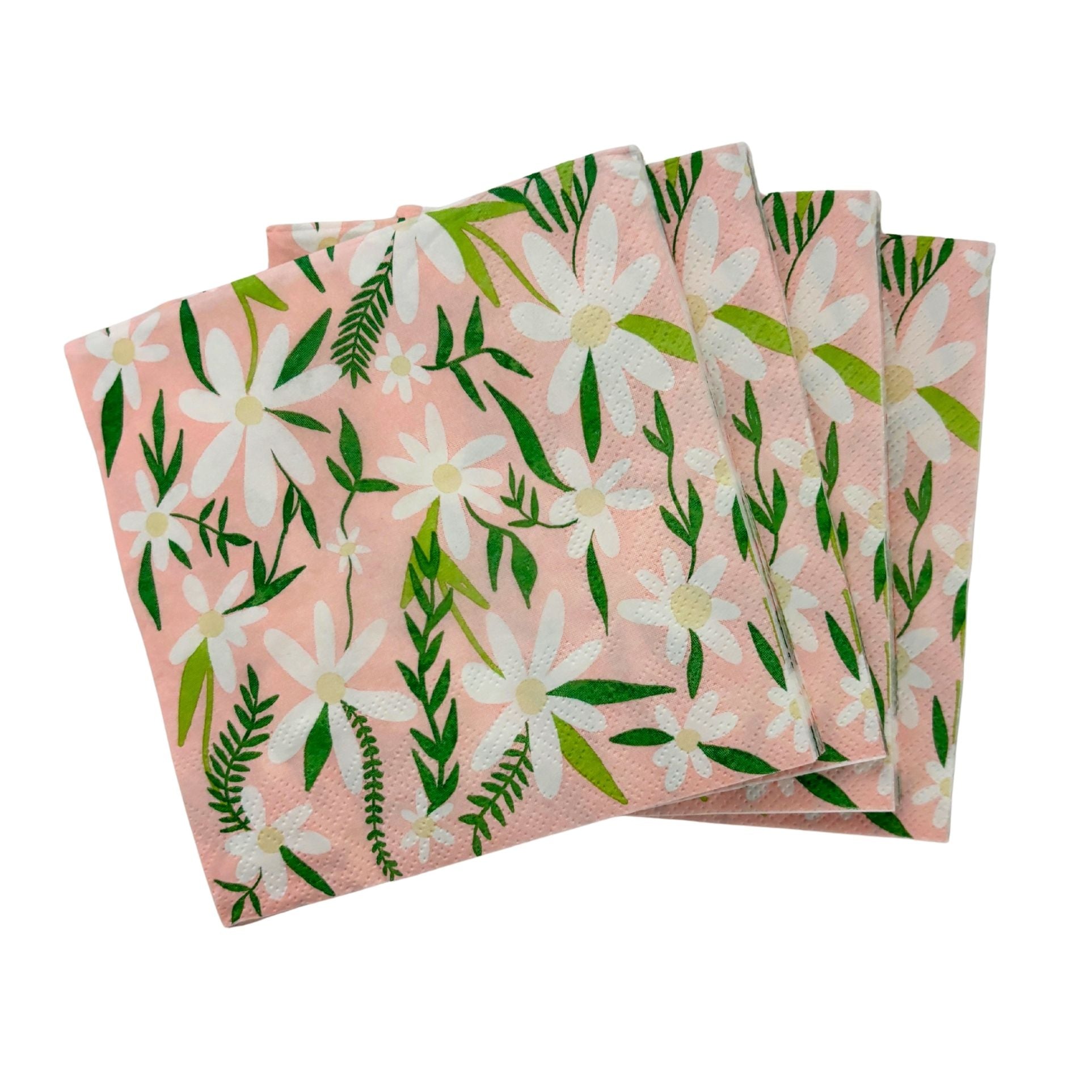 Daisies Floral Party/Beverage/Cocktail Napkins | 5" Square