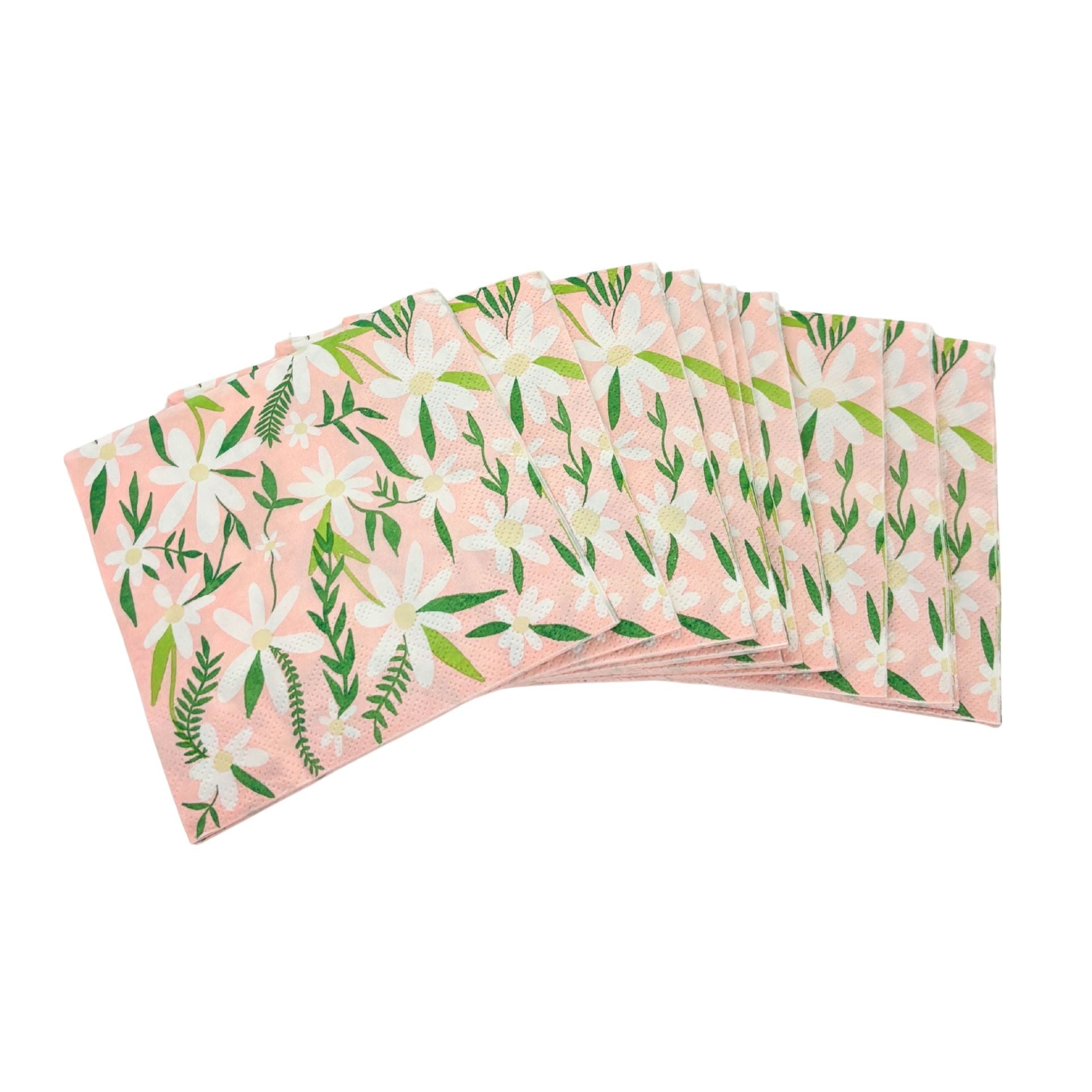 Daisies Floral Party/Beverage/Cocktail Napkins | 5" Square