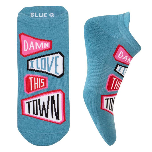 Damn I Love This Town Men's or Unisex Sneaker Socks [2 Size Options] | BlueQ at GetBullish