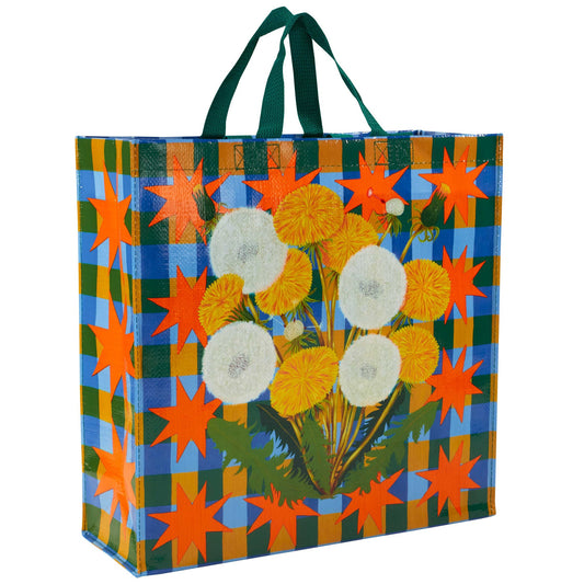 Dandelion Pop Shopper Tote Bag | Post-consumer Material Shopping Bag | 15" x 16" | BlueQ at GetBullish