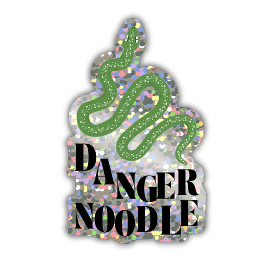 Danger Noodle Glitter Snake Sticker | Vinyl Die Cut Sticker