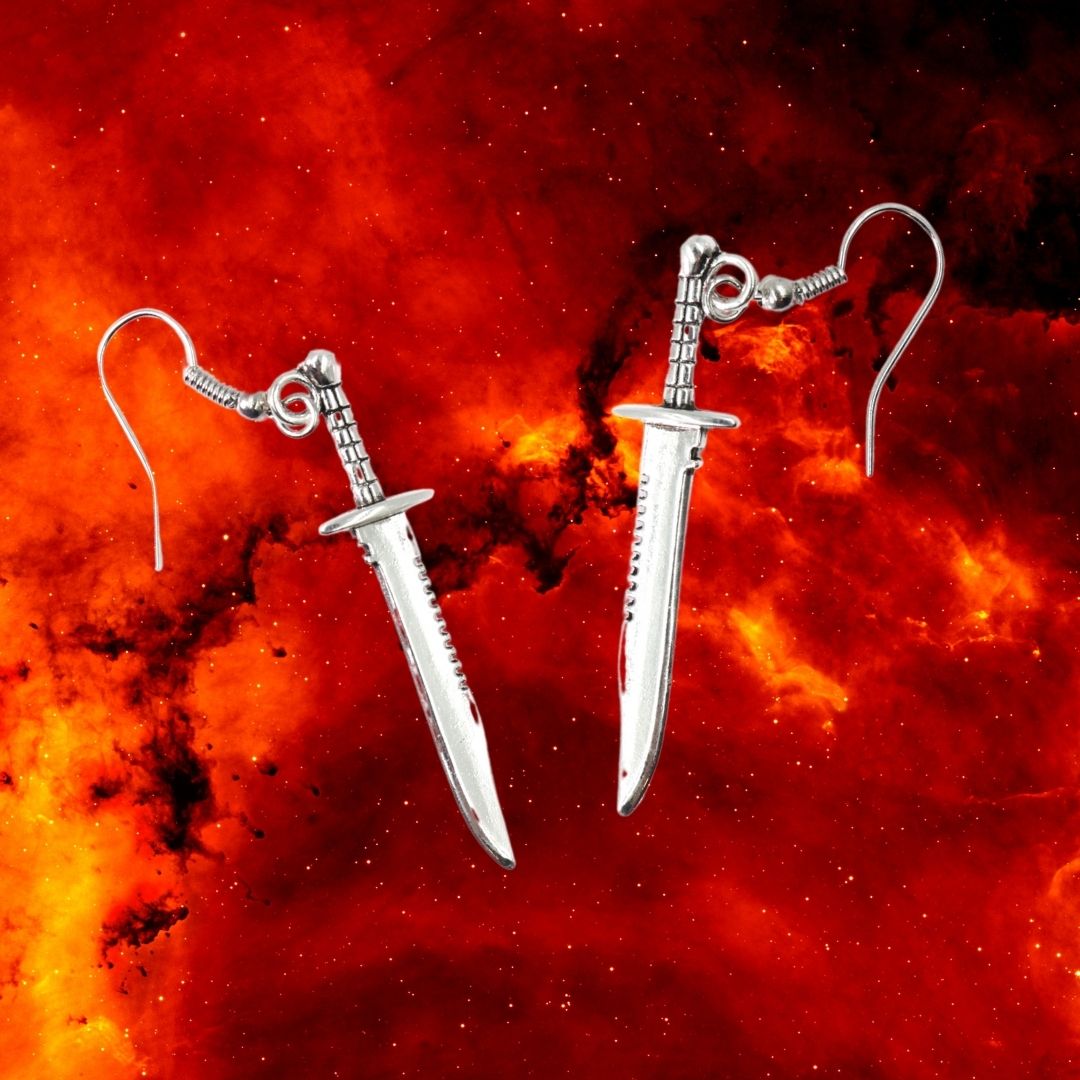 Dangerous Woman Stabby Dagger Earrings in Silver [In a Gift Box]