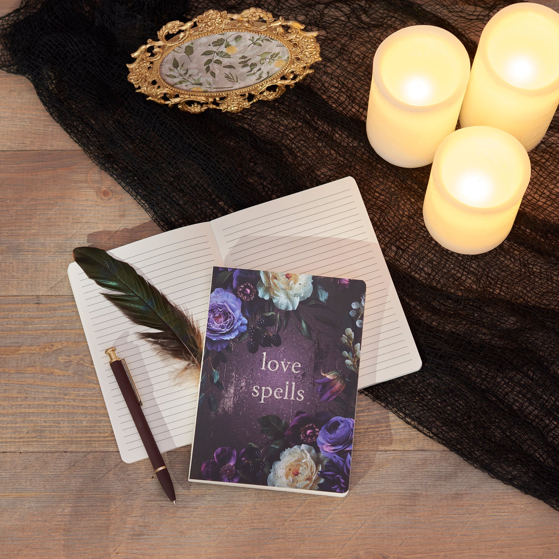 Dark Botanical Love Spells Double-Sided Journal | Halloween Inspired Notebook | 160 Lined Pages