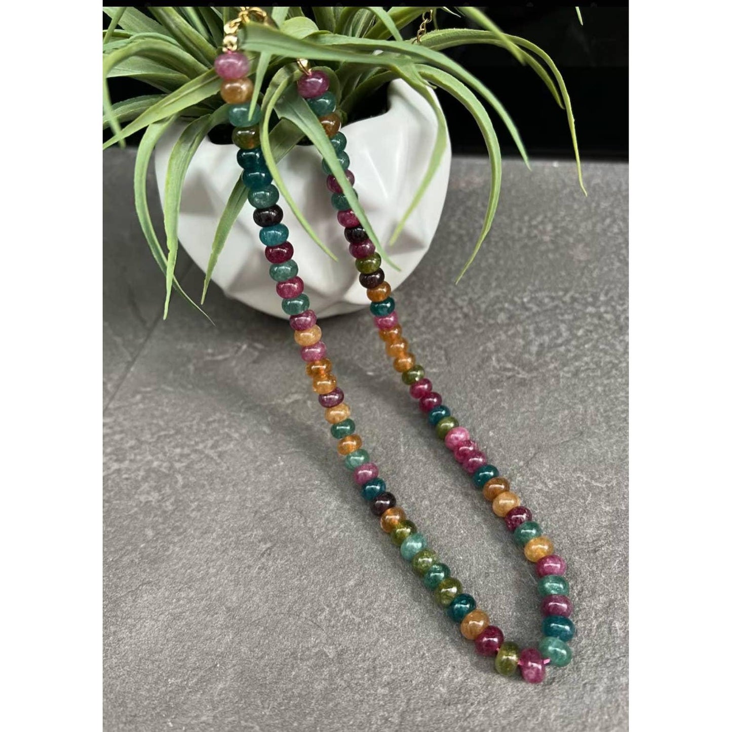 Dark Candy Necklace Genuine Stones
