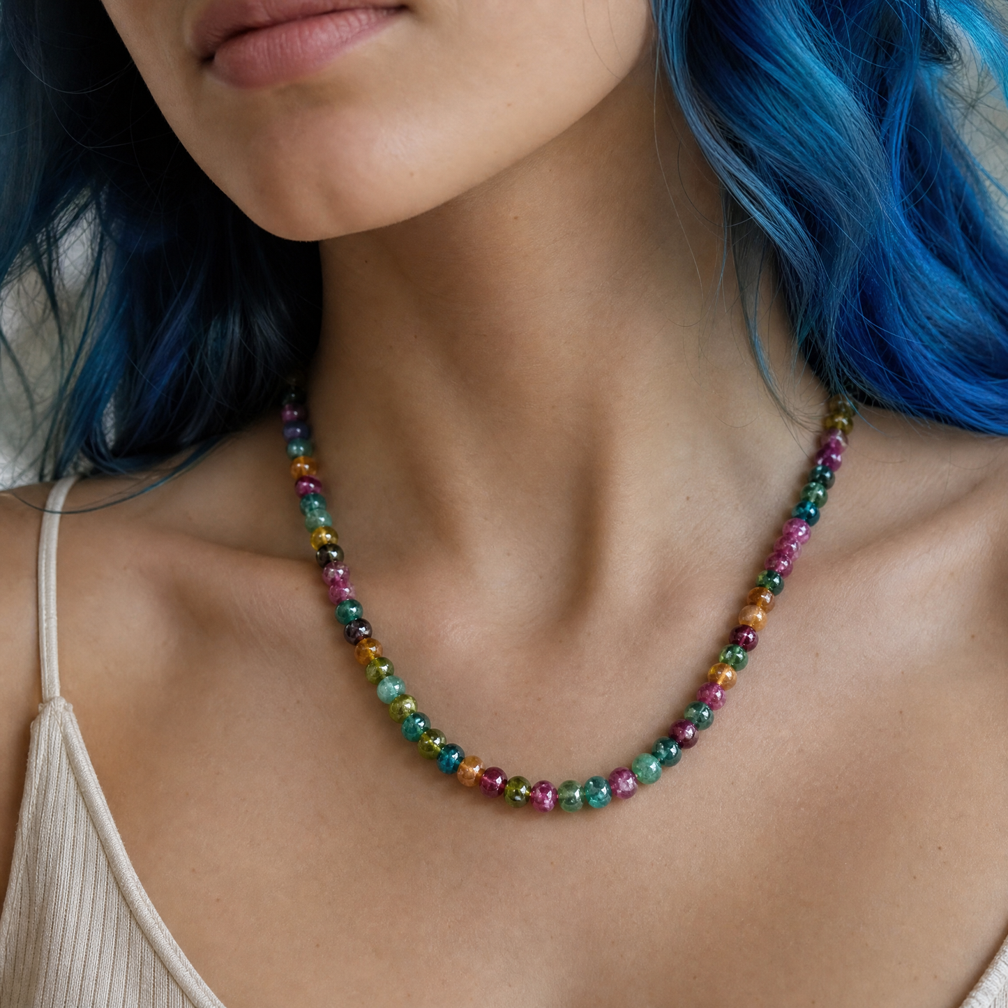 Dark Candy Necklace Genuine Stones
