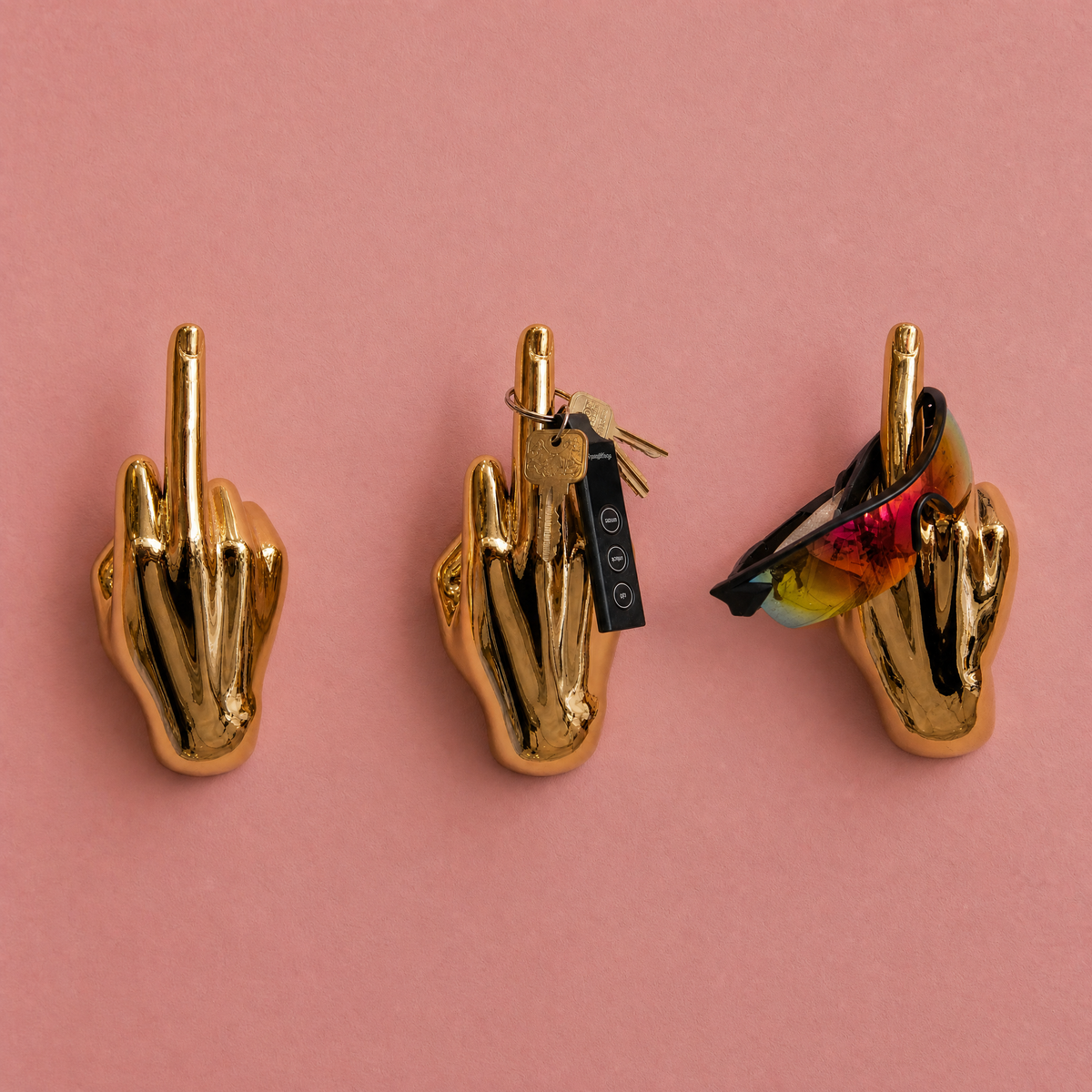 Dark Gold Middle Finger Wall Mount — Multipack-Interior Illusions Plus-The Bullish Store