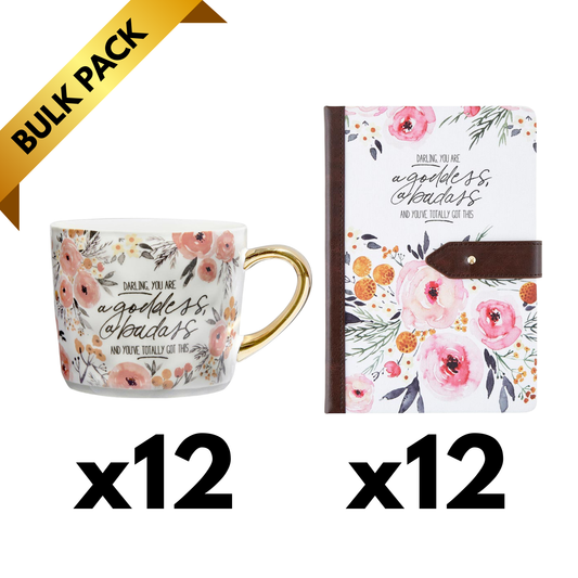 Darling Goddess Empowerment Set — Bulk Lot of 12 Mugs + 12 Journals (Gifting, Events & Resale)-Creative Brands-The Bullish Store