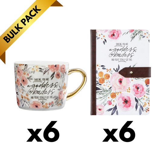 Darling Goddess Empowerment Set — Bulk Lot of 6 Mugs + 6 Journals (Gifting, Events & Resale)-Creative Brands-The Bullish Store
