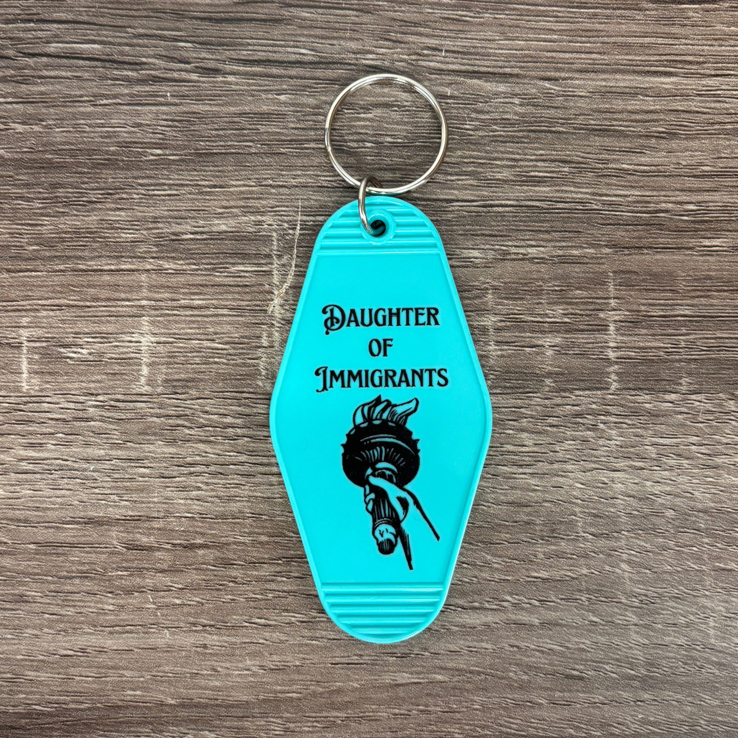 Daughter Of Immigrants Motel Style Keychain