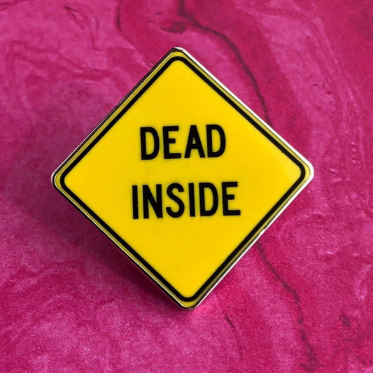 Dead Inside Square Enamel Pin | Lapel Pin Badge