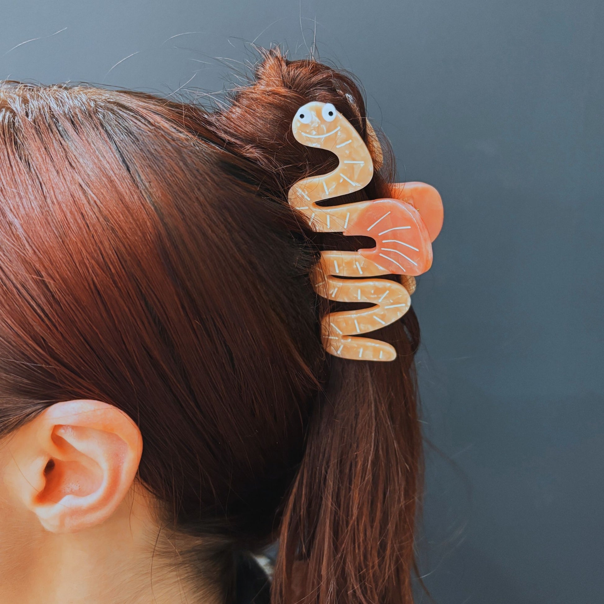 Would You Love Me if I Was a Worm? Hair Claw | Claw Clip in Velvet Travel Bag